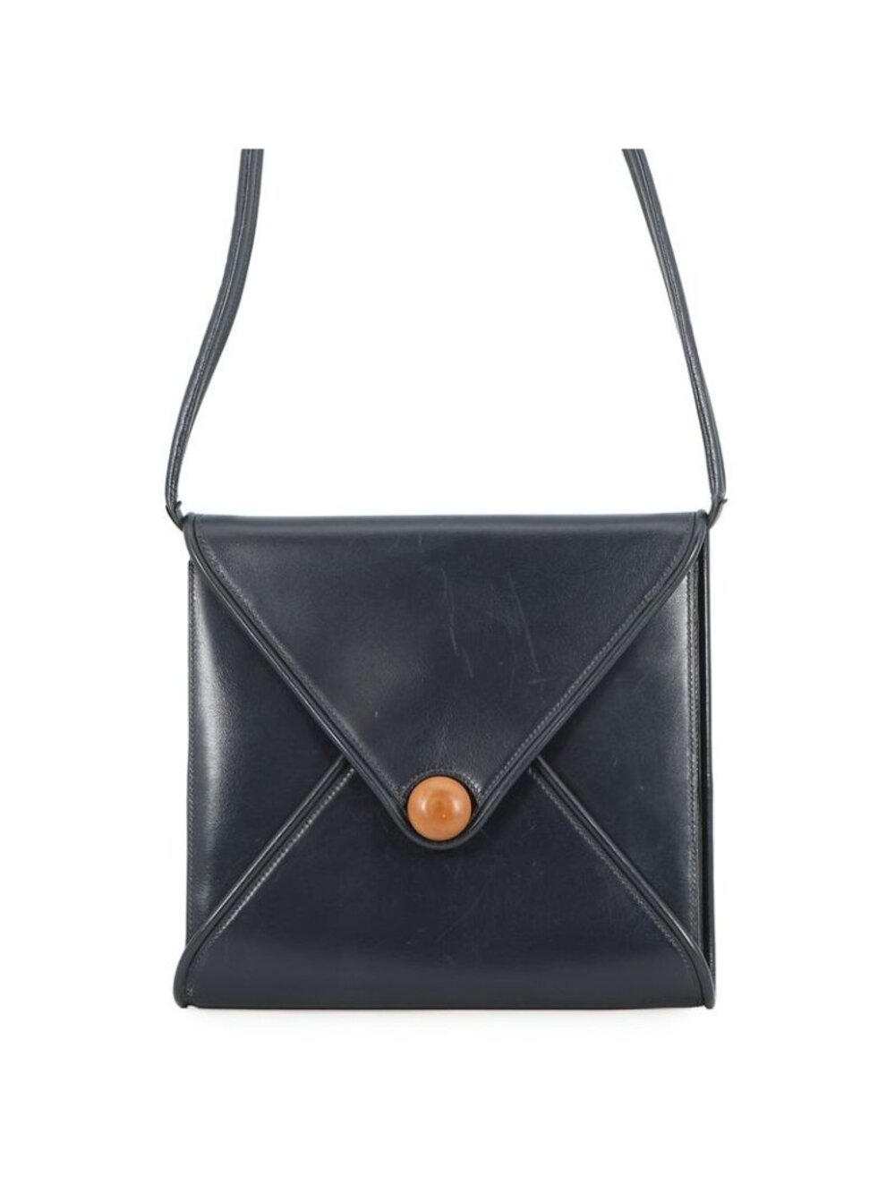 Hermes Shoulder Bag Wood Navy Gold Box Calf